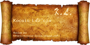 Kocsis Lúcia névjegykártya