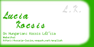 lucia kocsis business card